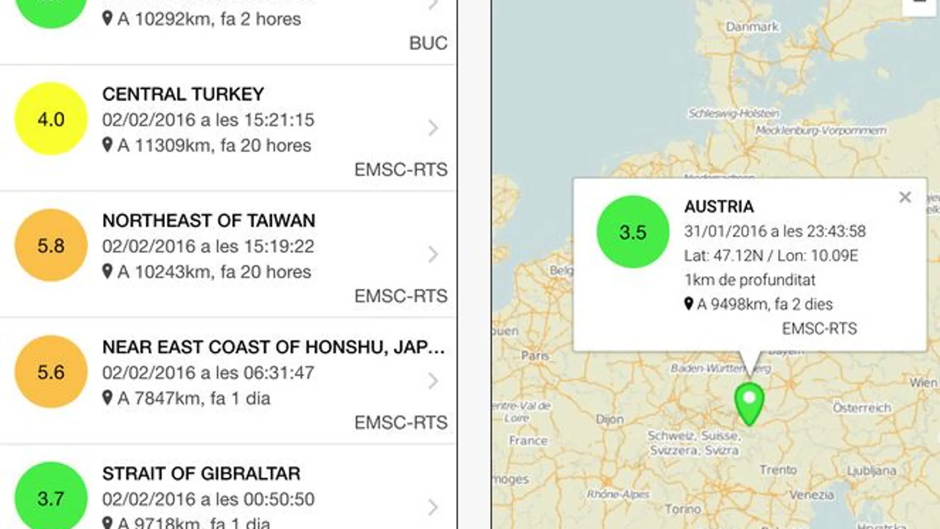 Una app permite saber dónde se produce un terremoto