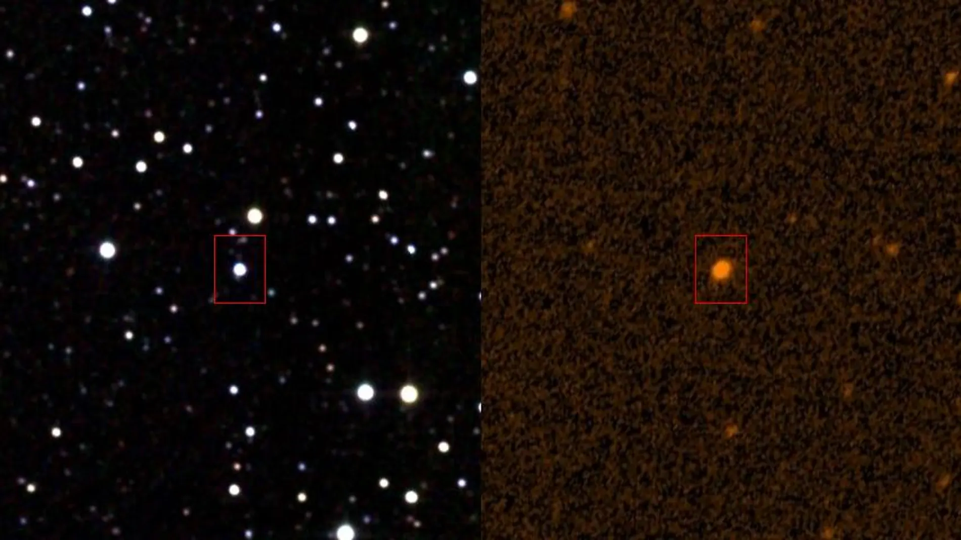 Imagen de KIC 8462852 en infrarrojo y ultravioleta