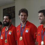 La selección española de Baloncesto tras ganar el Eurobasket 2015