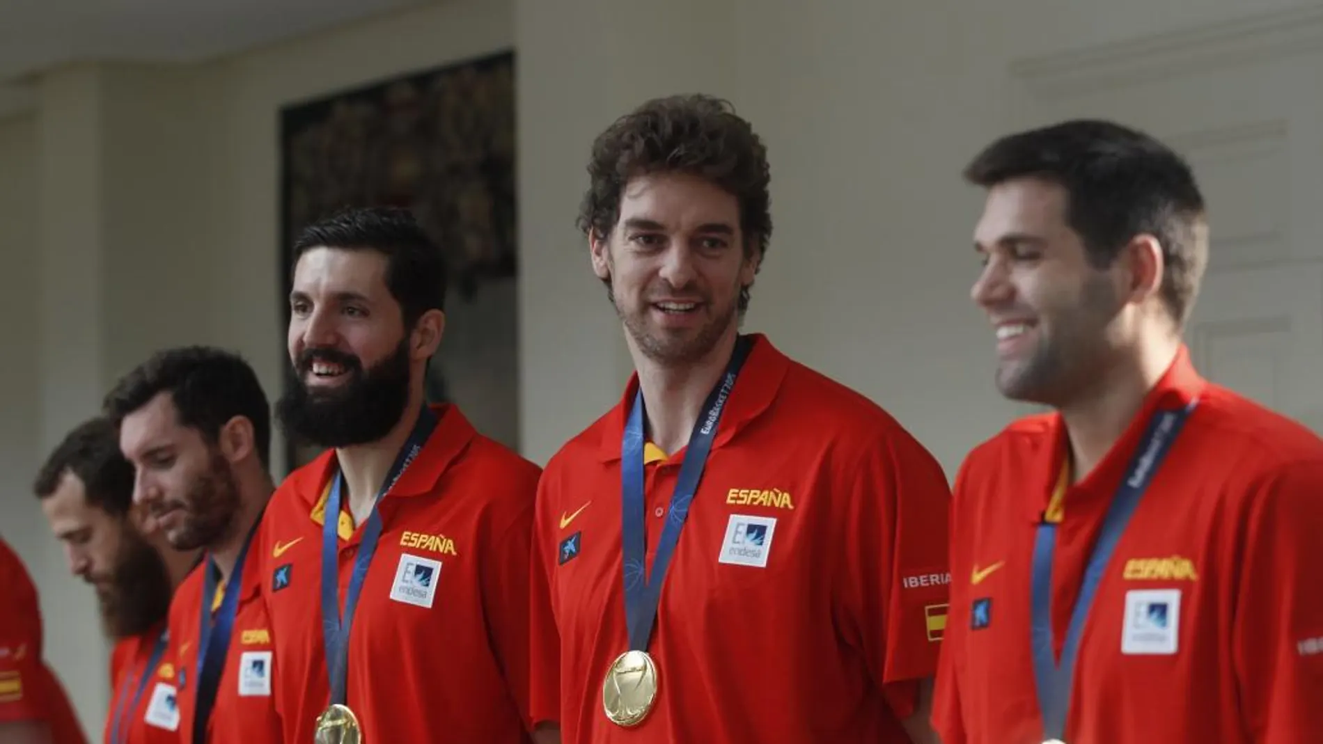 La selección española de Baloncesto tras ganar el Eurobasket 2015