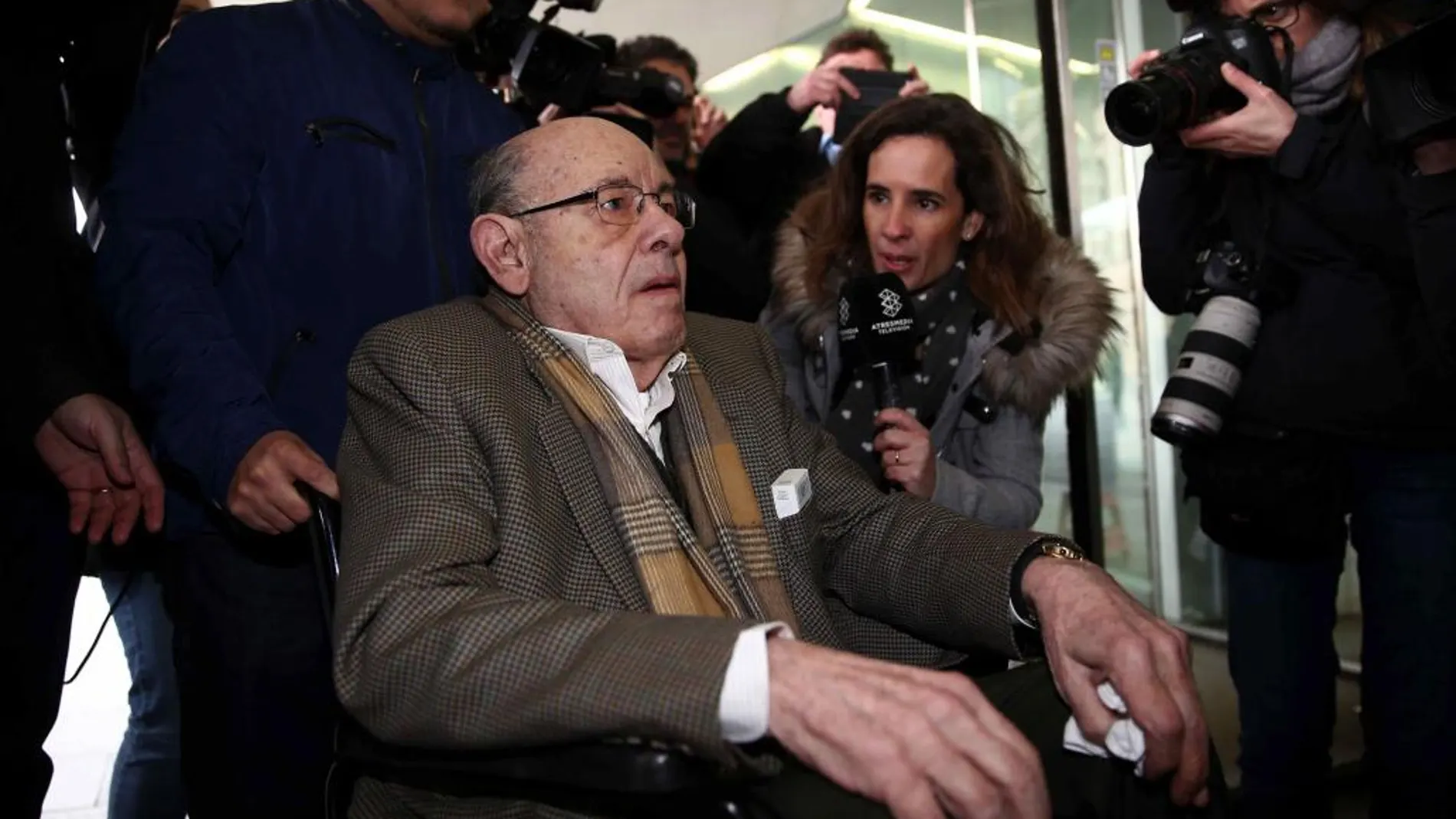 El expresidente del Palau de la Música, Félix Millet, a su llegada a la Ciutat Judicial donde la Audiencia de Barcelona