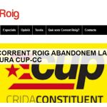 En una carta publicada en su web, Corrent Roig, una corriente que formaba parte de la CUP, esgrime así los motivos que la han llevado a abandonar la CUP-CC