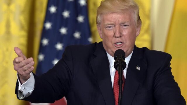 FILE - In this May 18, 2017 file photo, President Donald Trump speaks in the East Room of the White House in Washington. (AP Photo/Susan Walsh, File)