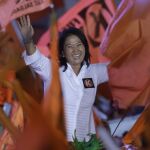 Keiko Fujimori, de "Fuerza Popular", durante el cierre de campaña
