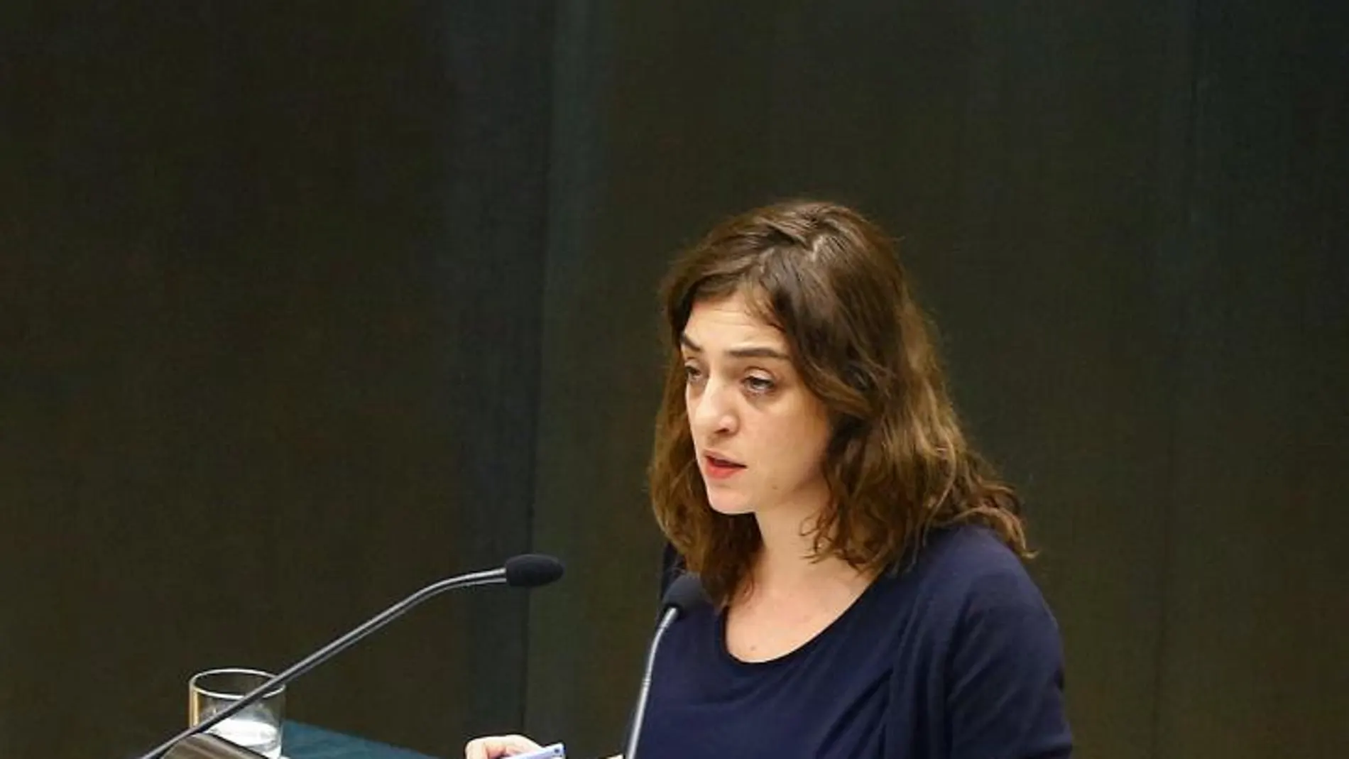 La delegada de Cultura y Deportes del Ayuntamiento de Madrid, Celia Mayer, durante su comparecencia.