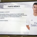 El parte médico publicado por el Real Madrid en el que explica que Cristiano sólo sufre una sobrecarga muscular