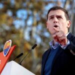 Albert Rivera durante su participación hoy en Badalona en un acto de presentación del equipo de Ciudadanos