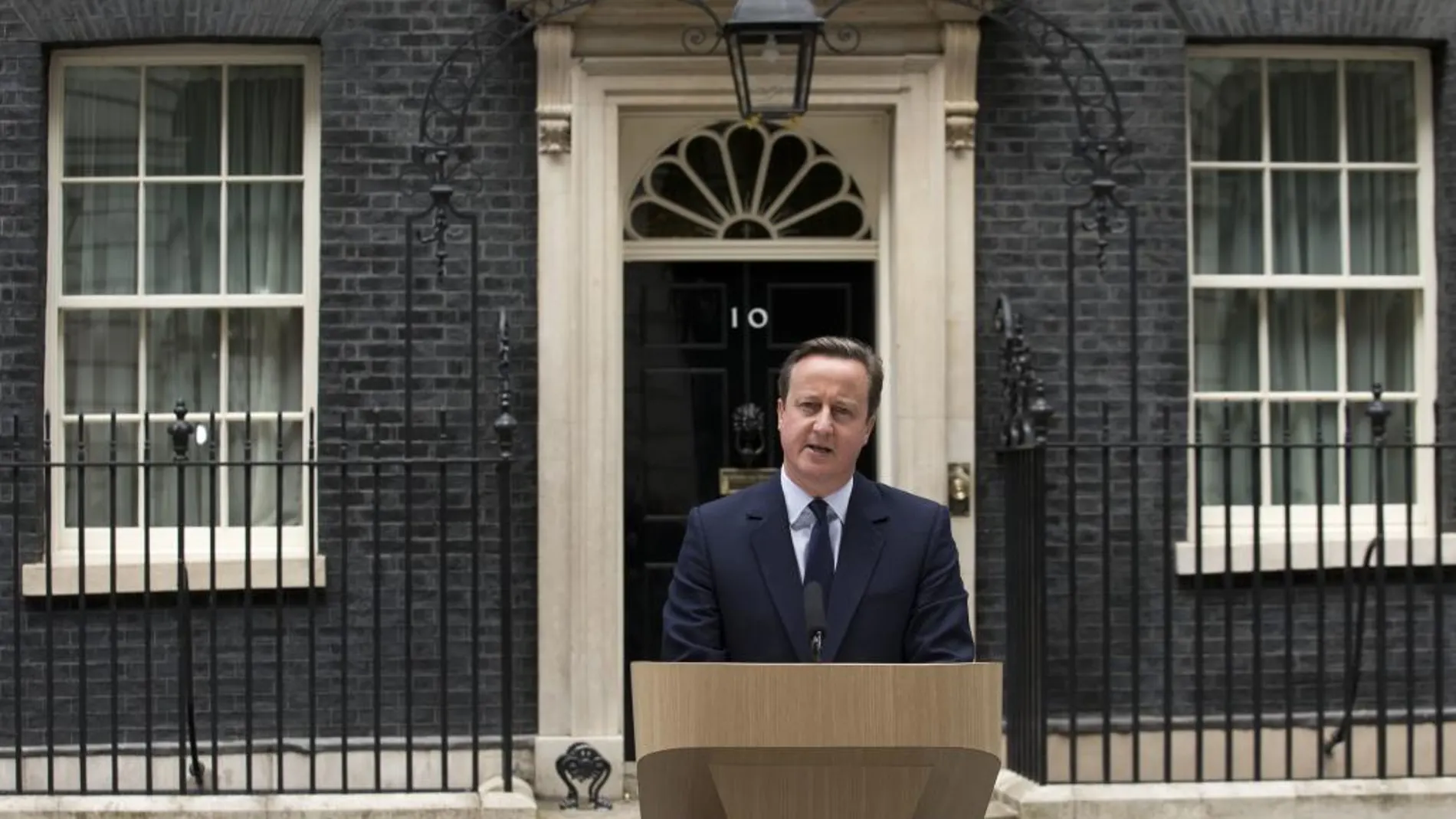 David Cameron durante su discurso en el 10 Downing de Street