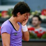 La tenista terminó el partido bajo un mar de lágrimas