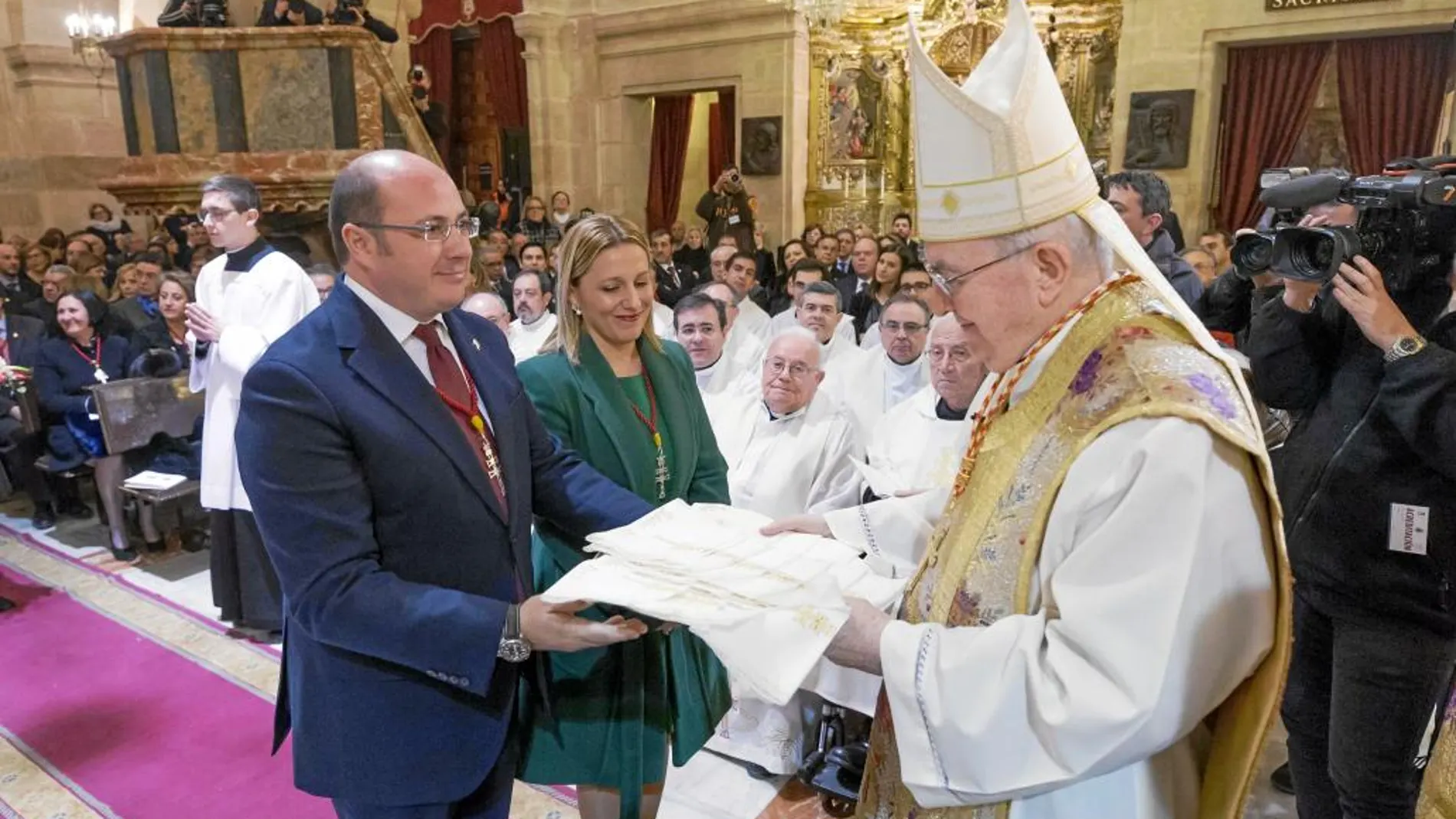 El presidente murciano, Pedro Antonio Sánchez, en el acto de inauguración del Año Jubilar