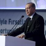Erdogan durante un discurso en Estambul