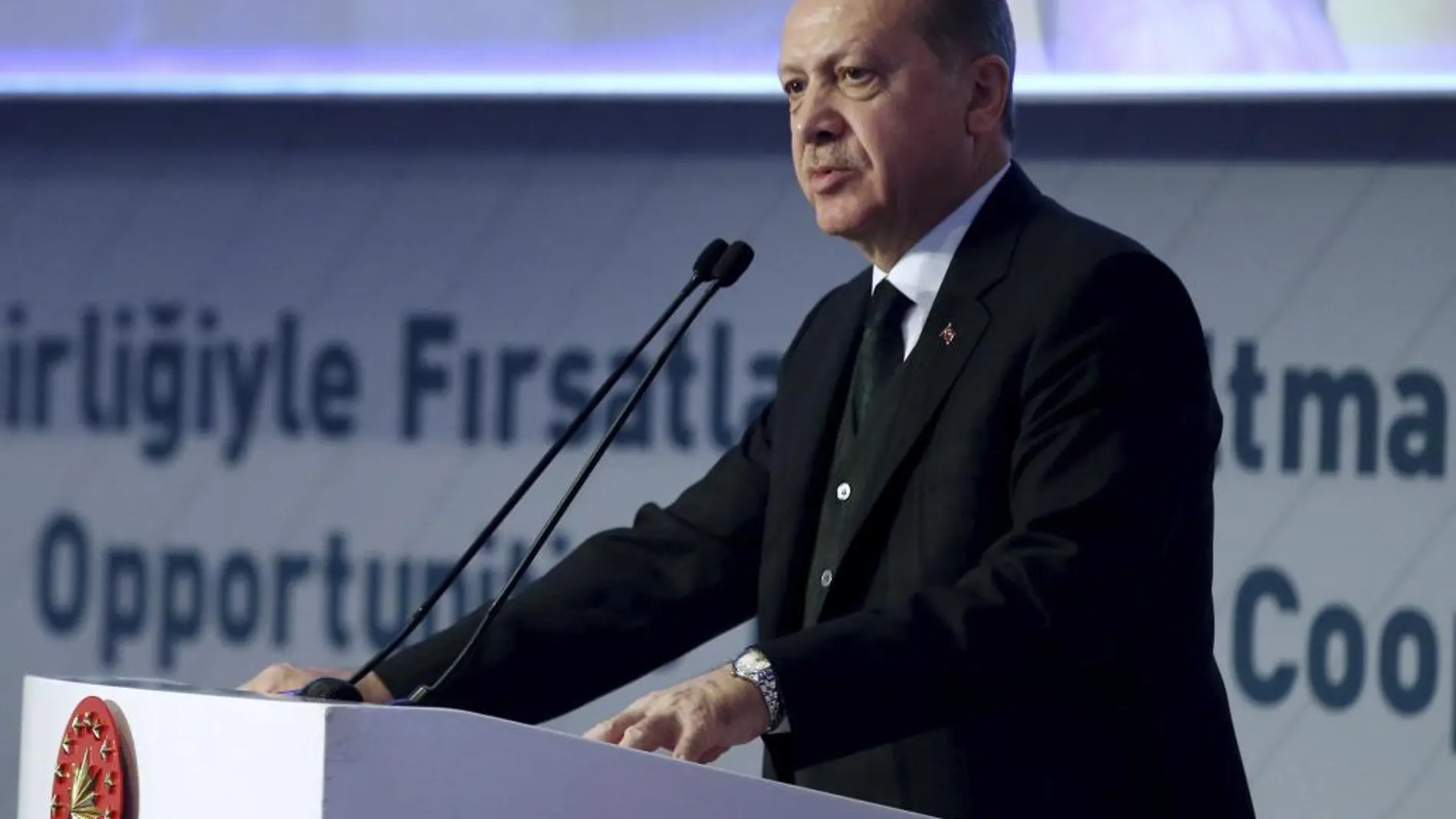 Erdogan durante un discurso en Estambul