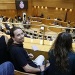 El líder de Podemos, Pablo Iglesias, en el Senado.