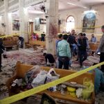 Personal de seguridad en la iglesia atacada en Tanta.
