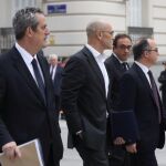 Los exconsejeros de la Generalitat de Cataluña Joaquim Forn (Interior), Raul Romeva (Exteriores), Jordi Turull (Presidencia) y Josep Rull, que permanecen en prisión.