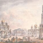 Vista del Kremlin de Moscú y sus alrededores pintada en 1797 por Giacomo Quarenghi