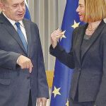 Netanyahu con Mogherini, ayer