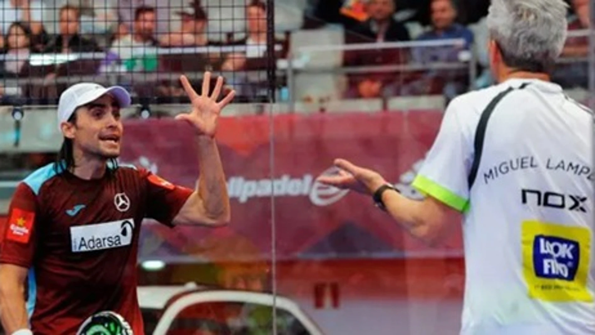 Juani Mieres y Miguel Lamperti, durante su partido