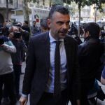 Santi Vila a su llegada a la reunión del Comité Nacional del PDeCAT celebrada esta mañana en Barcelona.