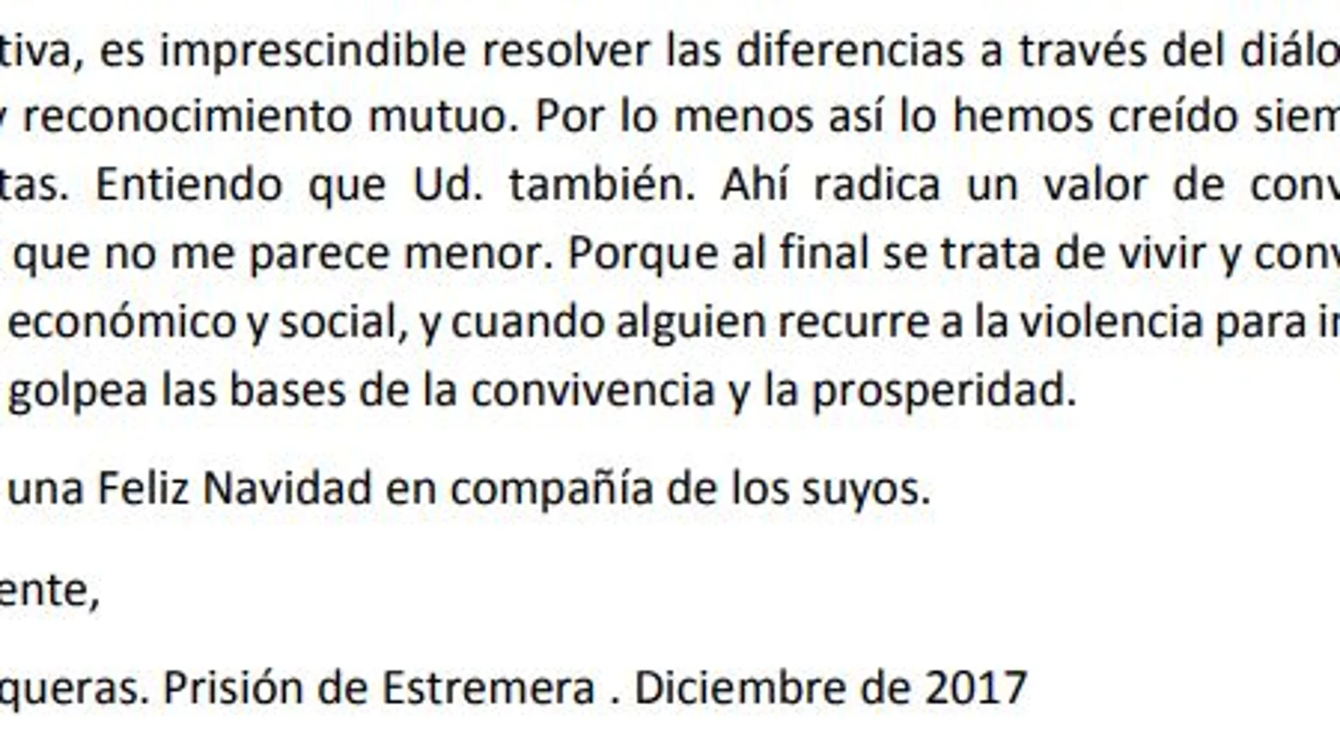 La carta de Junqueras a Rajoy: «Acepte el resultado del 21-D sin porrazos»