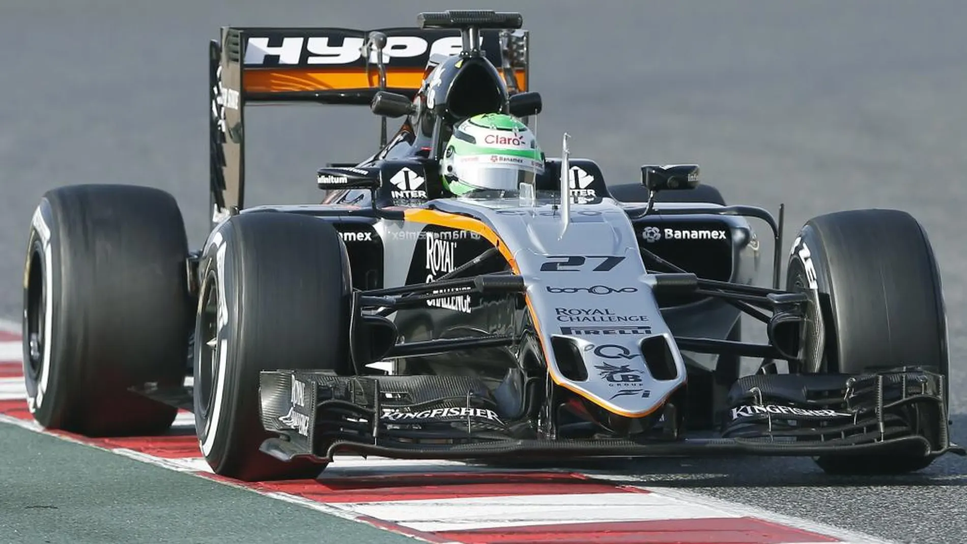 El piloto alemán Nico Hulkenberg, de Force India, durante la tercera jornada de entrenamientos oficiales de Fórmula Uno