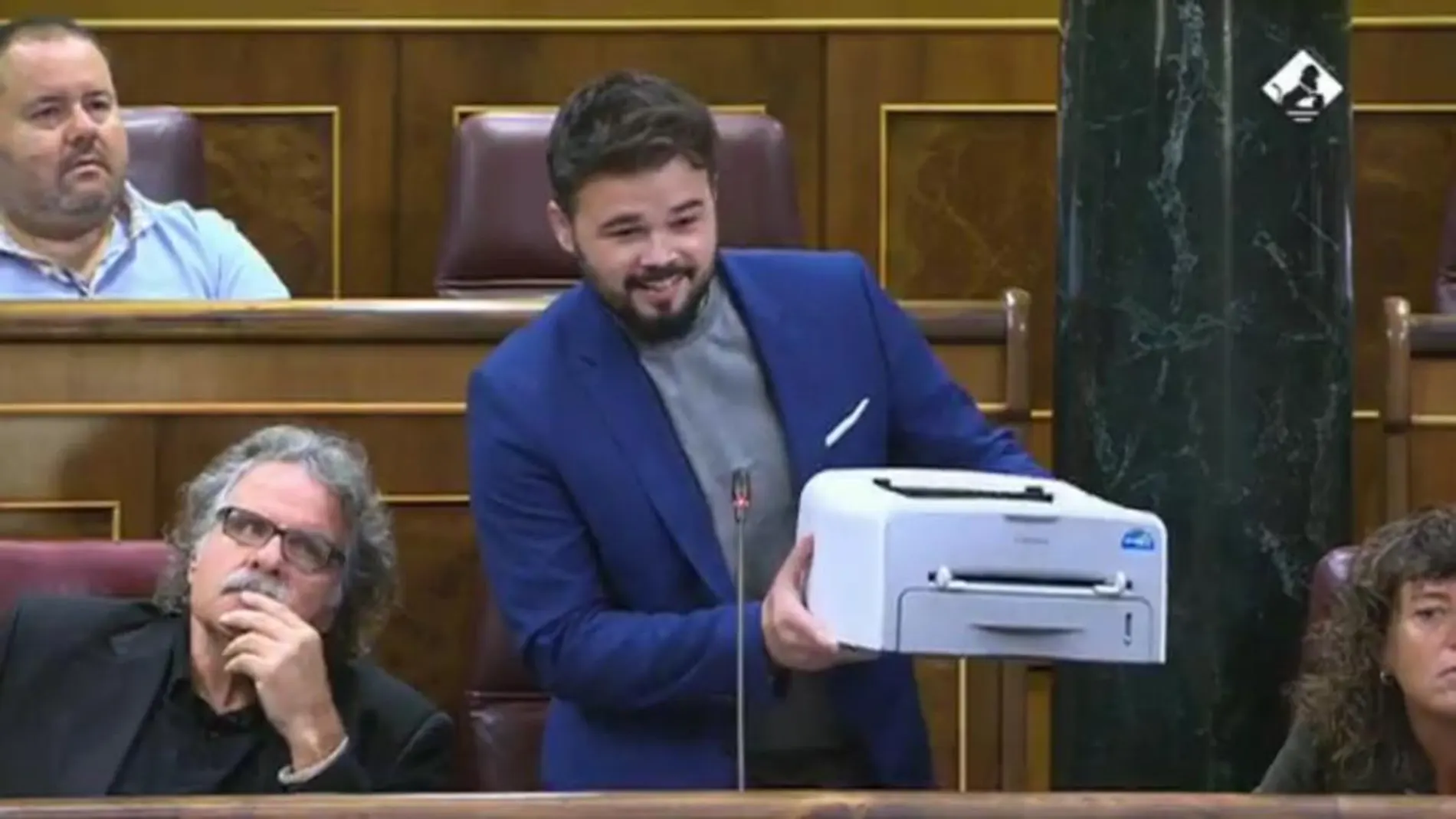 Rufián muestra la impresora