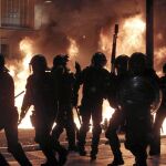 Imagen de los altercados tras el desalojo de Can Vies