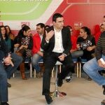 El nuevo coordinador del IAJ en Almería, junto a los diputados Sánchez Teruel y Mario Jiménez
