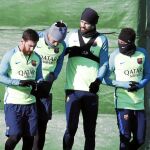 Messi, Suárez, Piqué y Neymar, «helados» en el entrenamiento de ayer