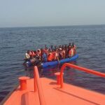 Imagen de un rescate realizado el pasado jueves en aguas de Almería