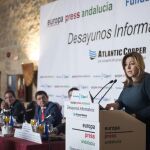 La presidenta de la Junta de Andalucía, Susana Díaz,durante los Desayunos Informativos de Europa Press Andalucía
