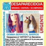 Cartel distribuido tras las desaparición
