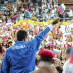 Maduro durante un mitin en Caracas