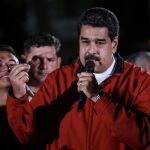 El presidente de Venezuela, Nicolás Maduro, celebra los resultados electorales ayer