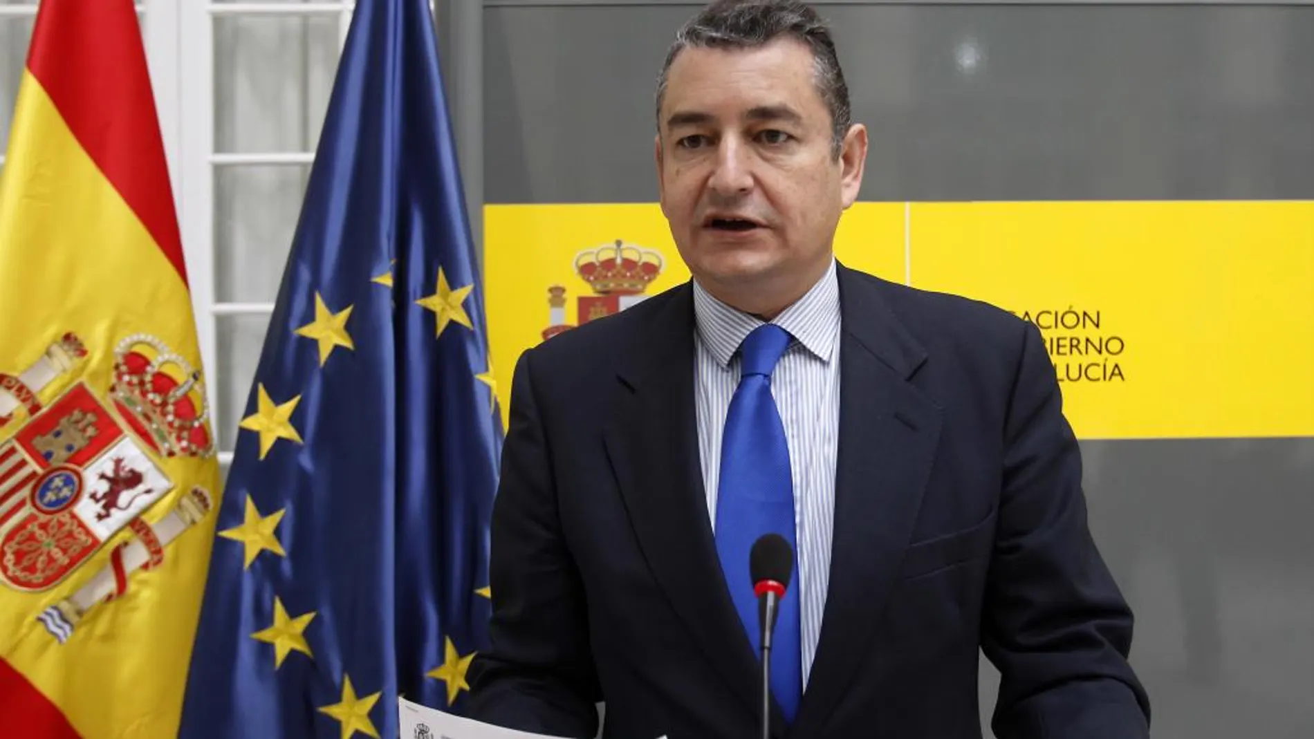 Antonio Sanz, delegado del Gobierno en Andalucía, en rueda de prensa