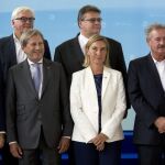 Federica Mogherini, al término de dos días de reuniones informales de los ministros de Exteriores.