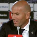 El entrenador del Real Madrid Zinedine Zidane en la rueda de prensa tras el partido