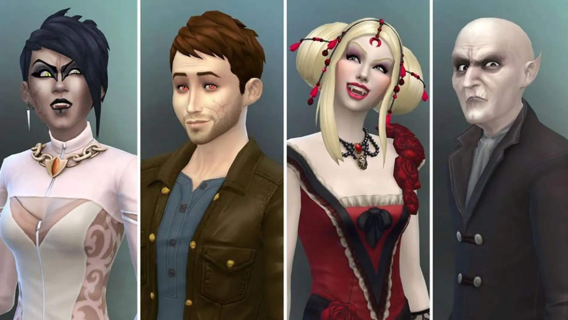 Algunos de los personajes de «Los Sims 4 'Vampiros»