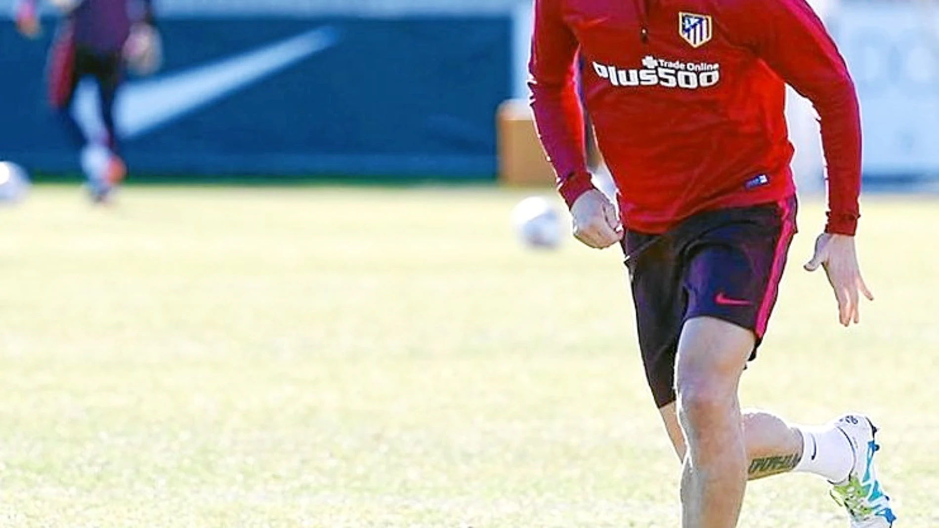 Fernando Torres, en un entrenamiento con el Atlético