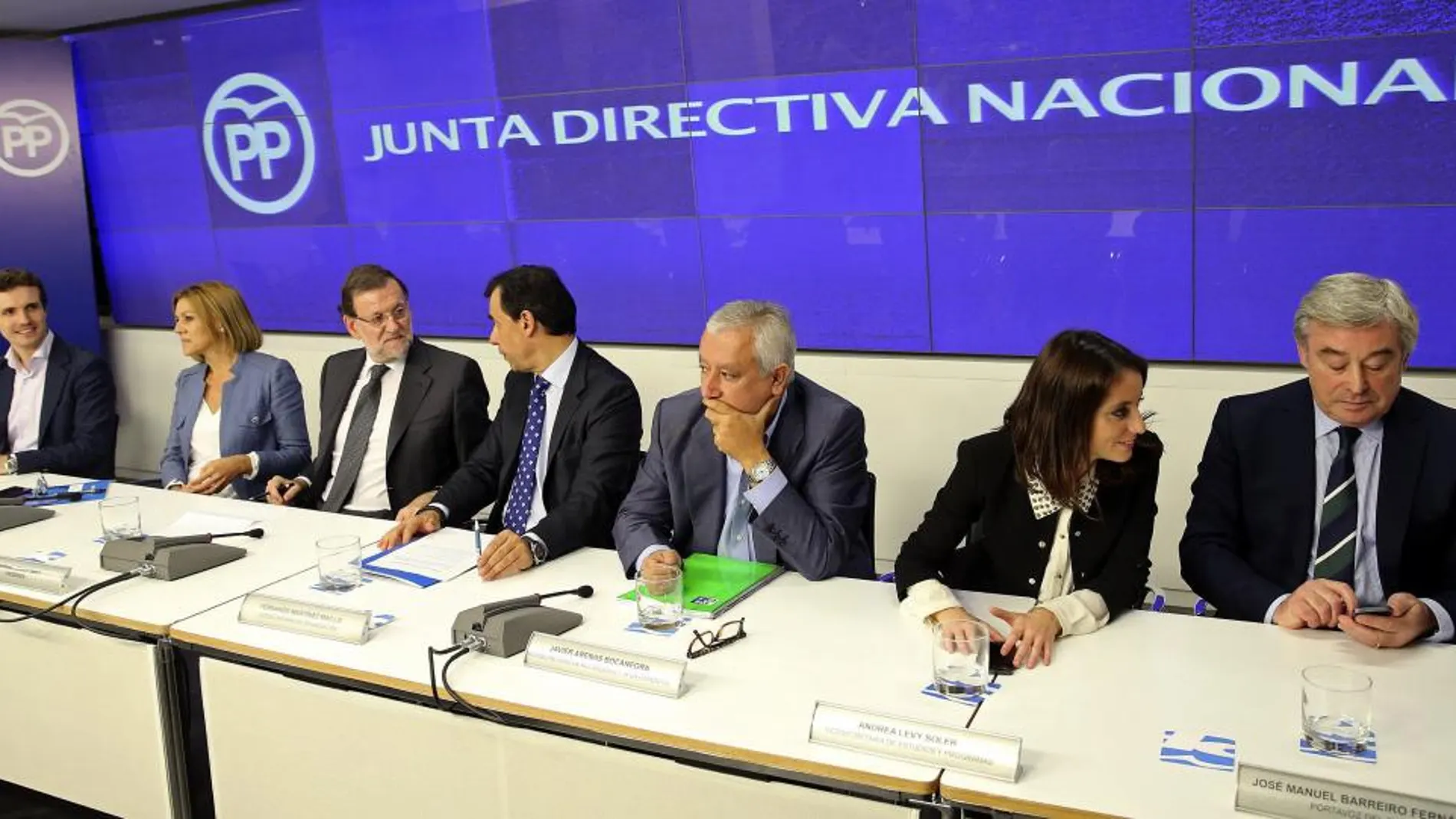 El presidente del Gobierno y del PP, Mariano Rajoy durante la junta directiva del PP