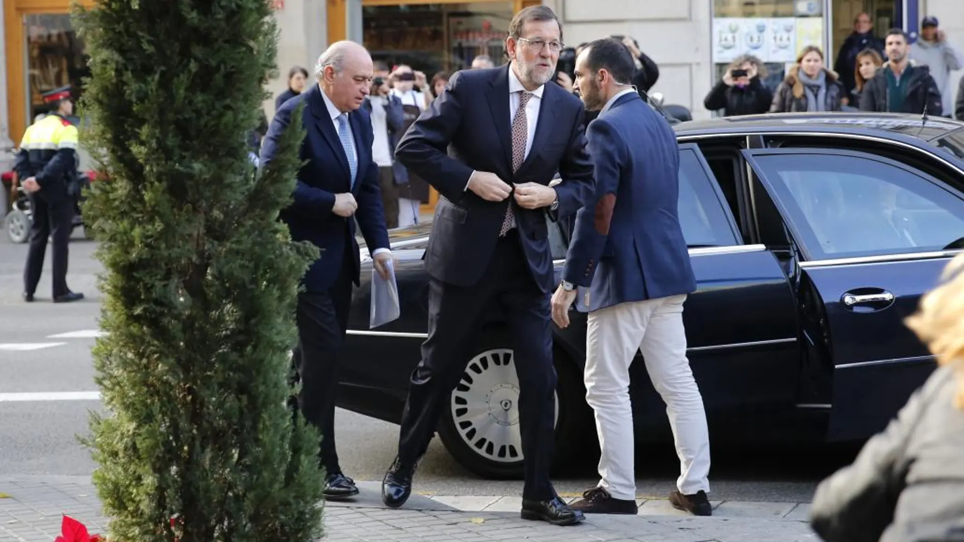Mariano Rajoy, a su llegada a Barcelona