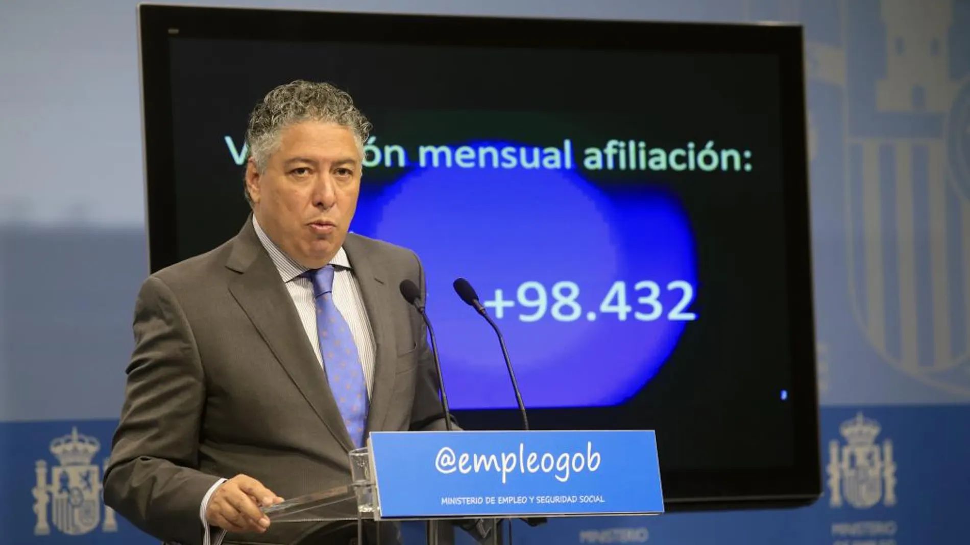 El secretario de Estado de Seguridad Social, Tomás Burgos, durante la presentación de los datos de paro
