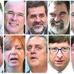 Oriol Junqueras, Raül Romeva, Jordi Sánchez, Jordi Cuixart, Jordi Turull, Josep Rull, Meritxell Borrás, Joaquim Forn, Carles Mundó y Dolors Bassa.