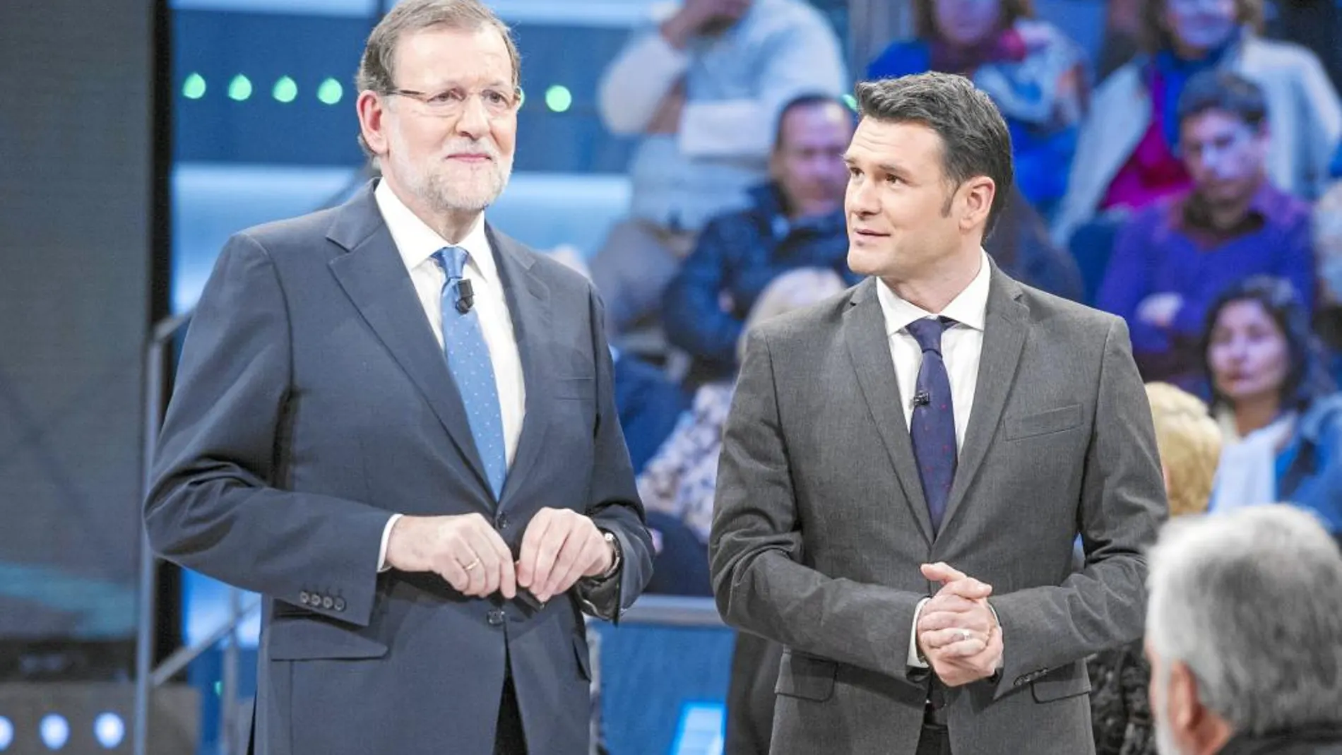 Mariano Rajoy junto a Iñaki López, presentador de «laSexta Noche»