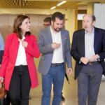 Tudanca, Rubalcaba y Esther Peña, a su llegada al mitin de Burgos