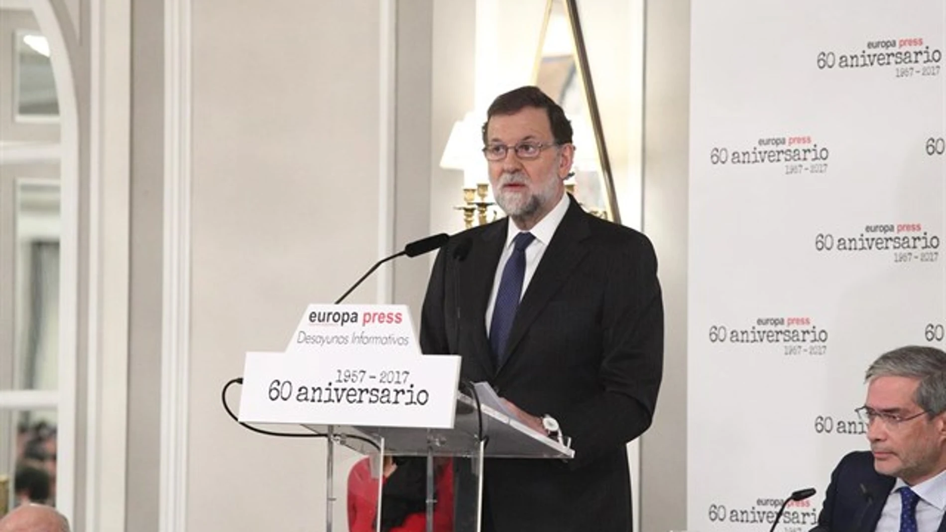 Mariano Rajoy, durante el desayuno informativo