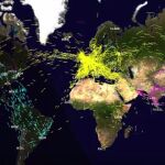 El impresionante vídeo que muestra el tráfico aéreo mundial durante 24 horas