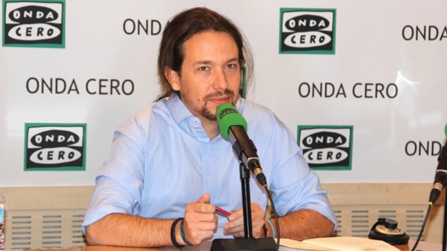 El líder de Podemos, Pablo Iglesias, en un instante de la entrevista