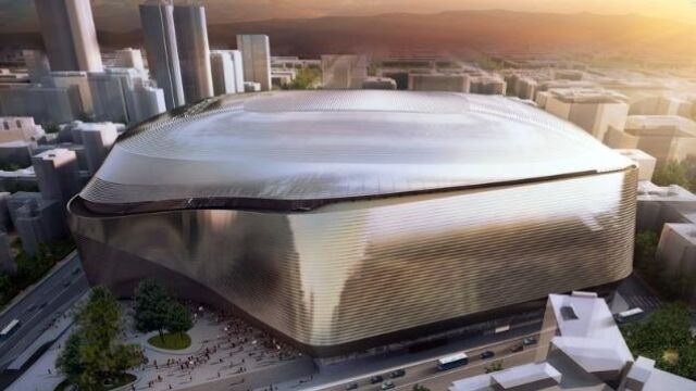 Fotomontaje del Santiago Bernabéu tal y como lo proyectaba el equipo ganador del concurso del Real Madrid.