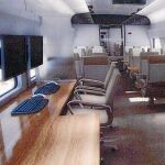 Oficinas del personal que viajará en el tren
